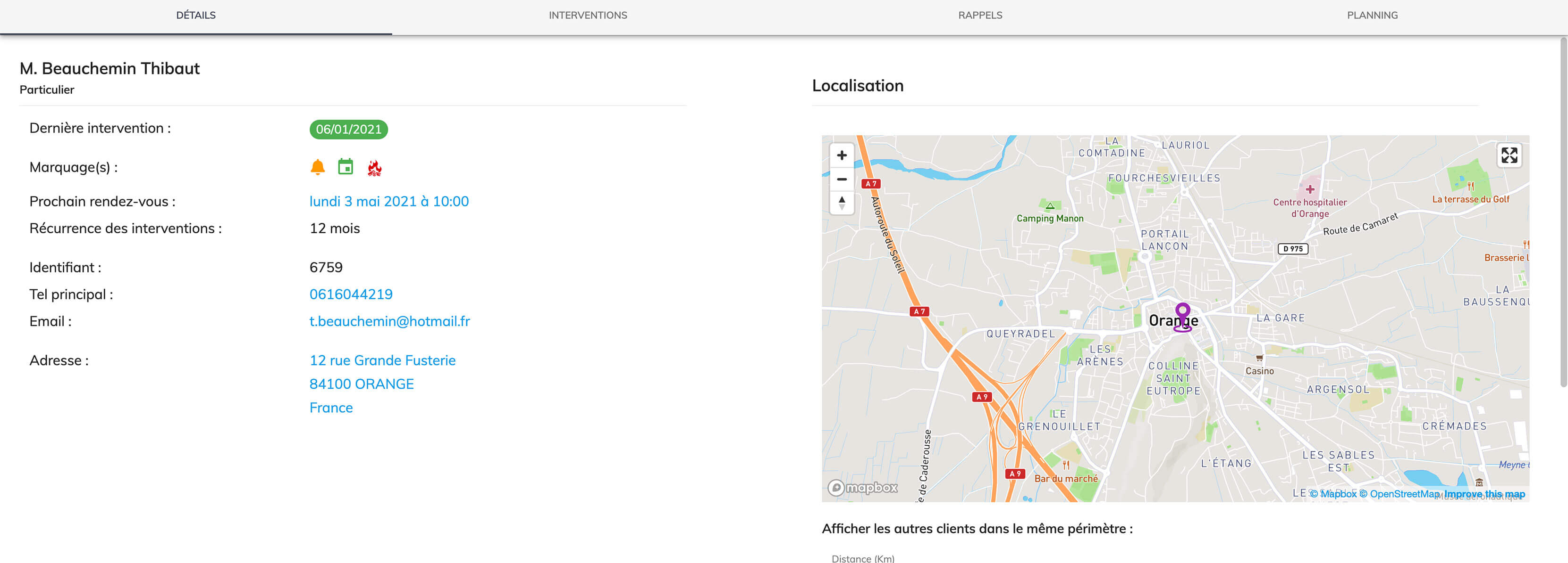 Planisfaire - Logiciel de gestion de clients pour les artisans, les entreprises d'entretien, de maintenance et de SAV.