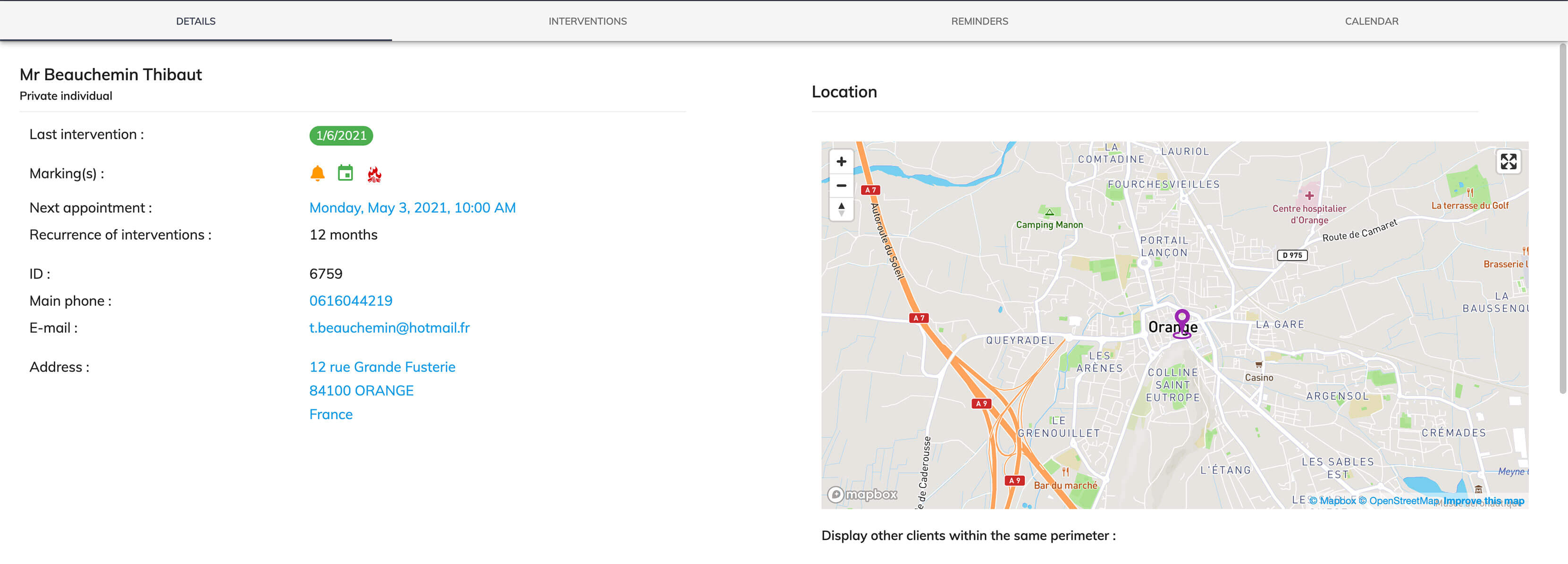 Planisfaire - Client management software for mobile teams